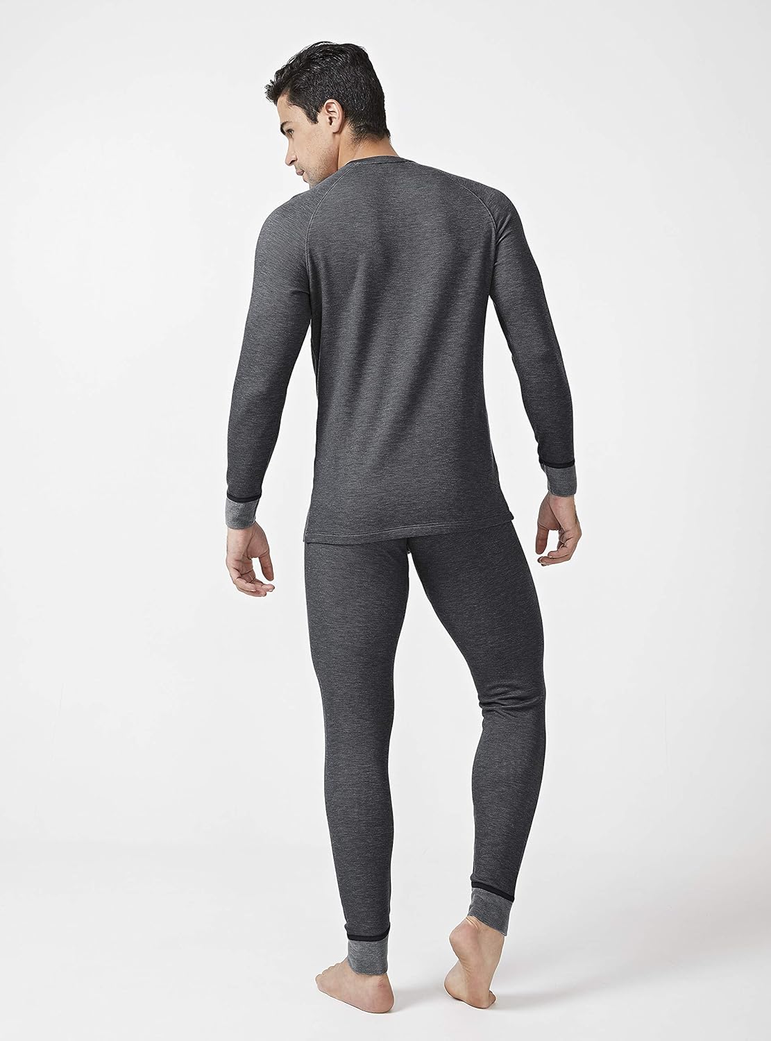 DAVID ARCHY Men's Double Layer Fleece Brushed Thermal Top & Bottom Ultra Winter Warm Stripe Thermals Set Long John with Fly at  Men’s Clothing store