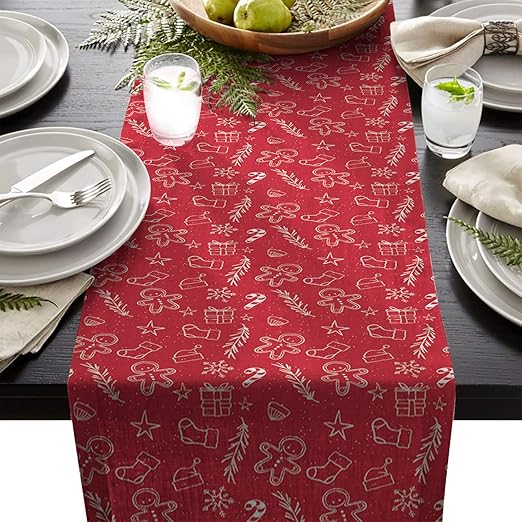 Amazon Com Artshowing Gingerbread Man Table Runner Christmas
