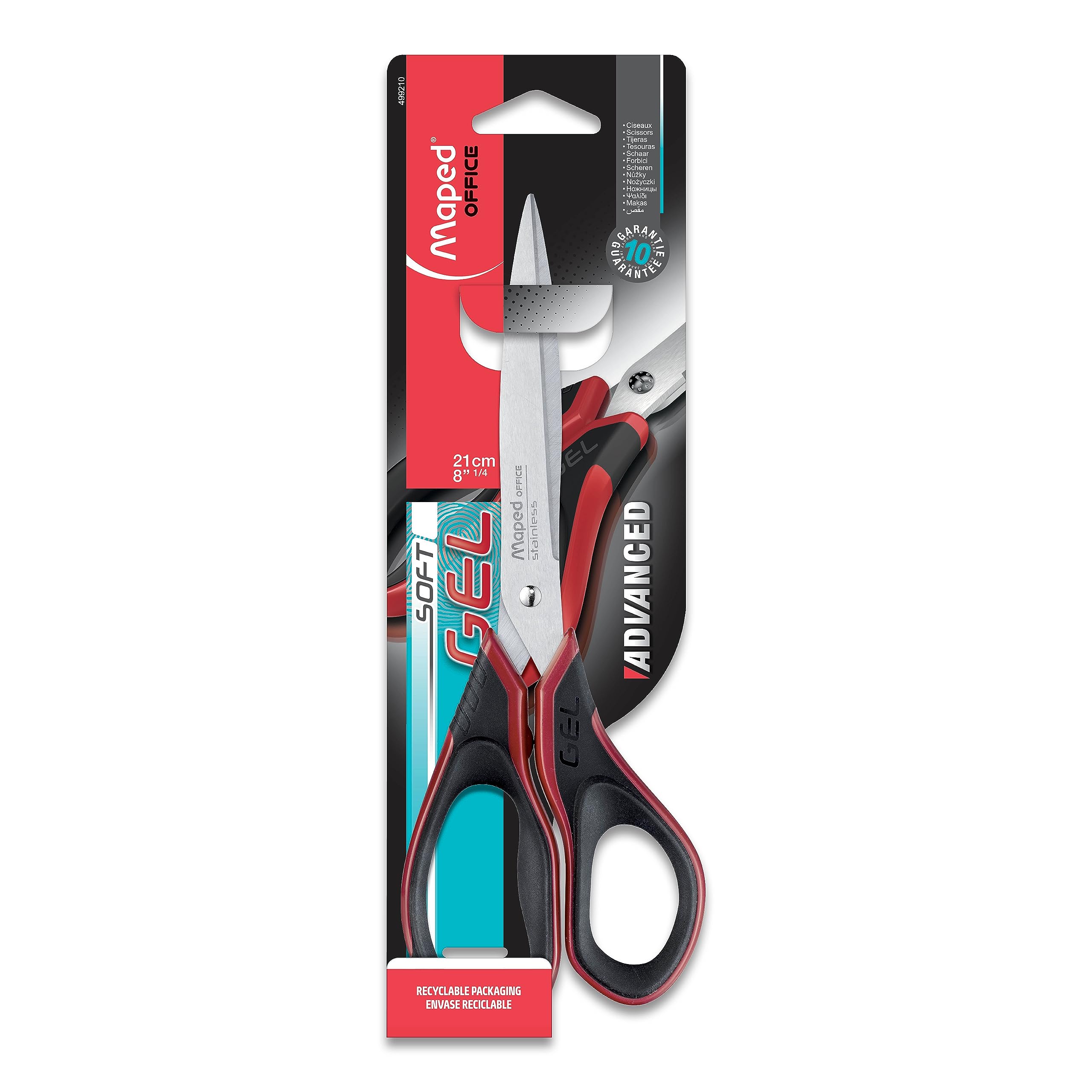 Maped 21 cm Advanced Gel Asymmetrical Scissors, 499210