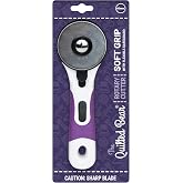 The Quilted Bear 60mm Fabric Rotary Cutter for Quilting, Sewing & Craft | Comfortable Ergonomic Soft Grip, Sharp Cutting Blad