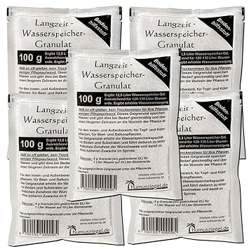 Stockosorb - Wasserspeicher Granulat für über 600 L Blumenerde - 5 x 100 g