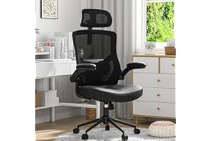 𝑯𝑶𝑴𝑬 𝑶𝑭𝑭𝑰𝑪𝑬 𝑪𝑯𝑨𝑰𝑹, Ergonomic Mesh Desk Chair, High Back Computer Chair- Adjustable Headrest with Flip-Up Arms,