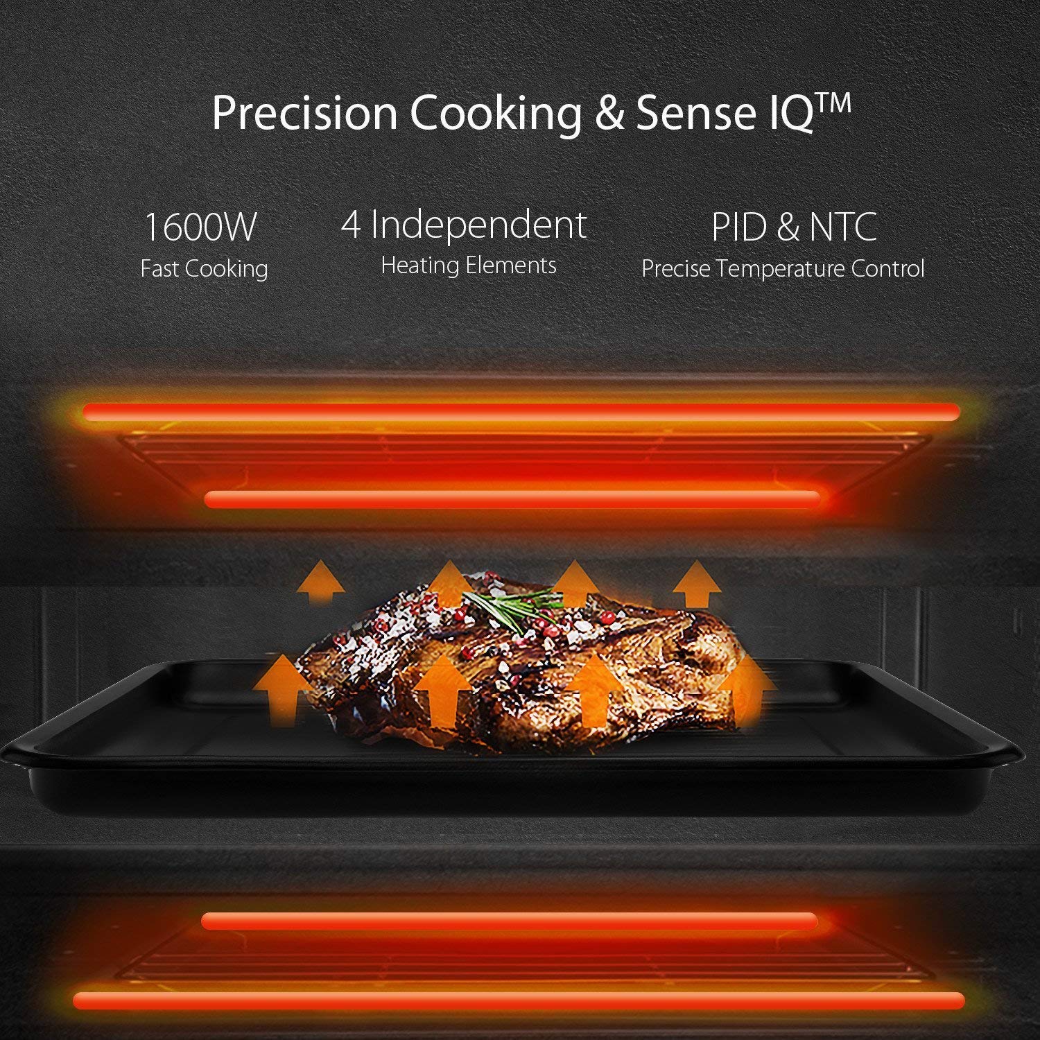 Willsence Toaster Oven Convection Countertop Oven Stainless Steel 4 Slice Digital LCD Display