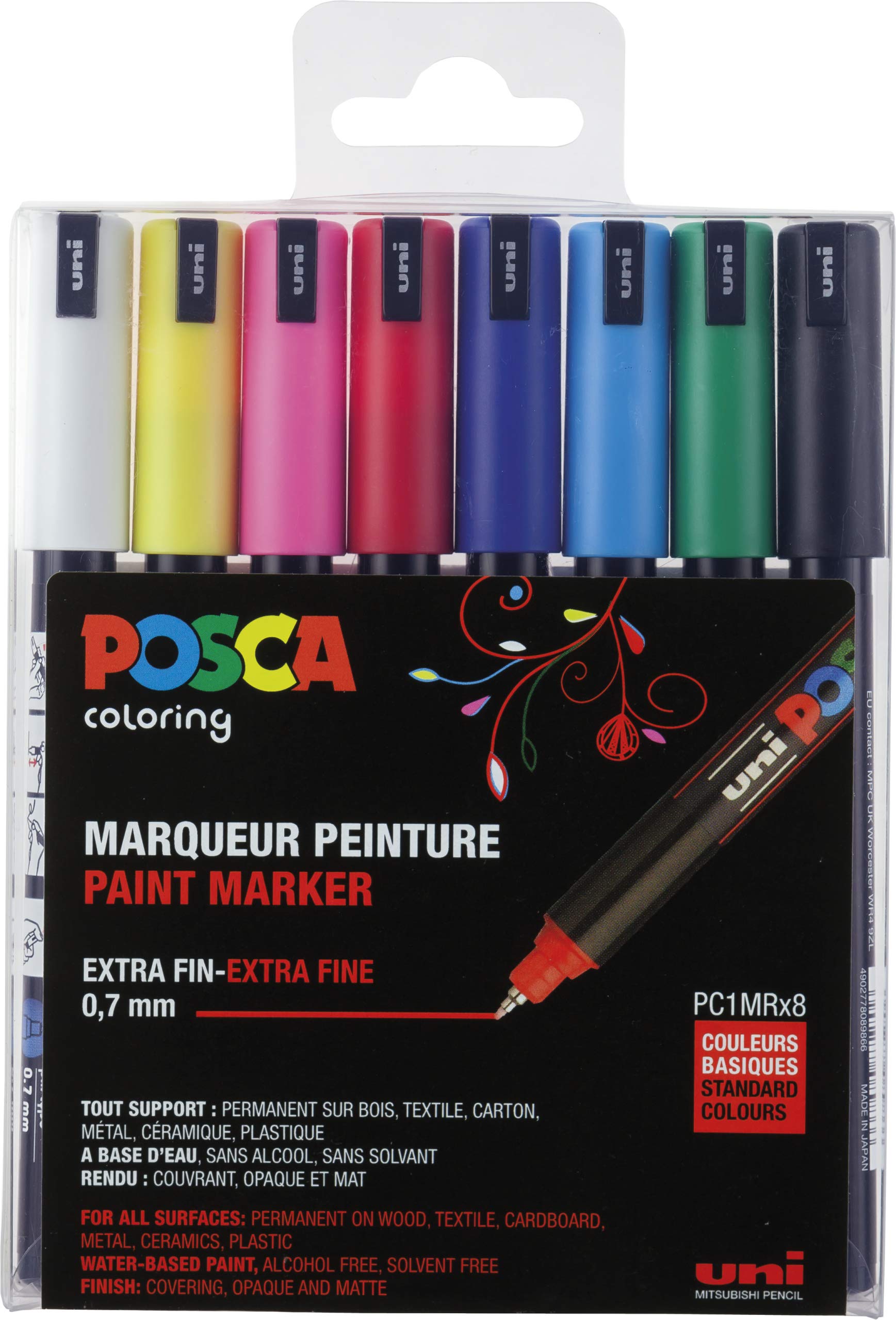 Posca PC-1M ART MARKER PENS PACK OF 8 Assorted Colours