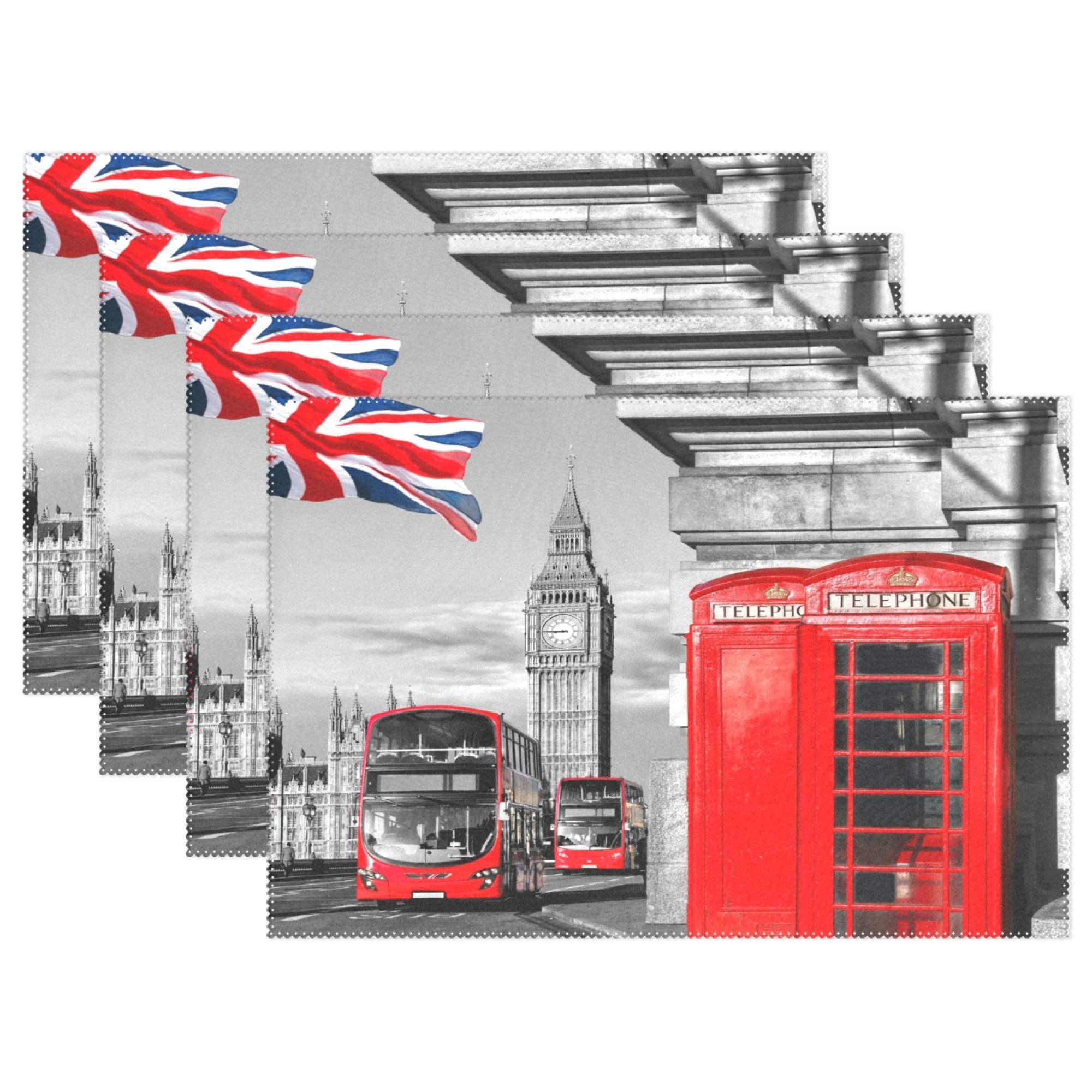 FFY Go London Vintage 4pcs Christmas Placemats
