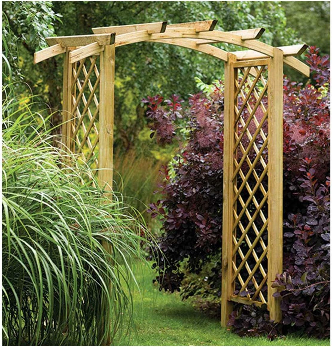 Pure Origins Genoa Arch Diagonal Latticework Trellis Curved Top Garden Archway Amazon Co Uk Garden Outdoors
