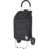 dbest products Trolley Dolly Black Foldable Shopping cart for Groceries with Wheels and Removable Bag and Rolling Personal Handtruck Standard