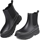 EYUSHIJIA Women's Short Rain Boots Waterproof Slip On Ankle Chelsea Booties