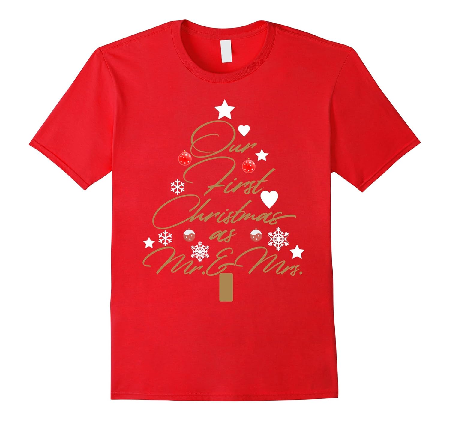 Our First Christmas As Mr. & Mrs. 2017 Newlywed Gift T-Shirt-ANZ