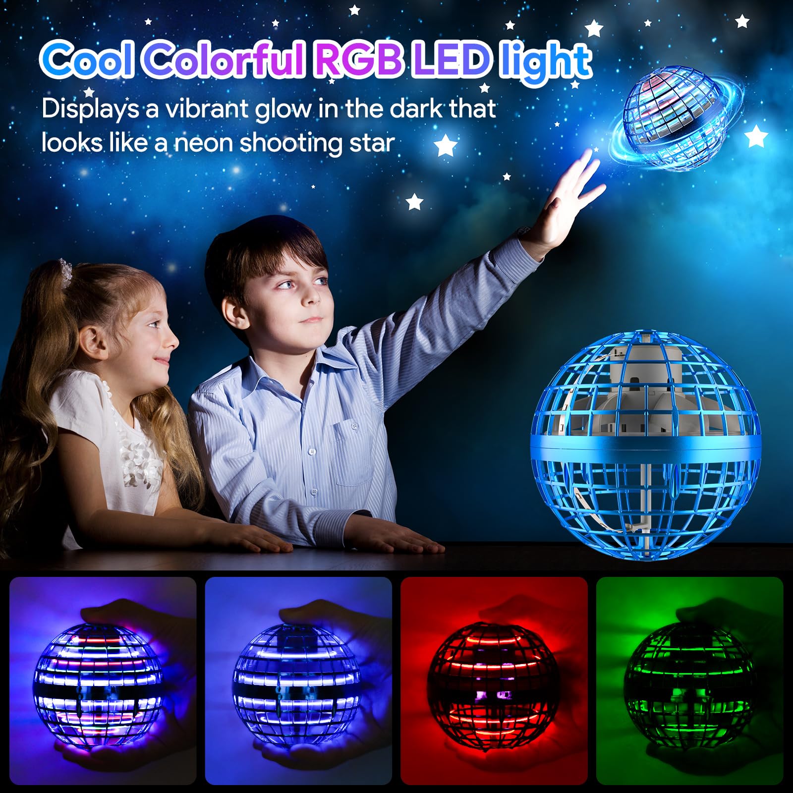 Flying Orb Ball, Flying Spinner Ball Toy, Hand Controlled Boomerang Hover Ball, Fidget Spinner Stress Ball, Christmas Birthday Cool Toys Gifts for 6 7 8 9 10+ Year Old Boys Girls Teens Indoor Outdoor