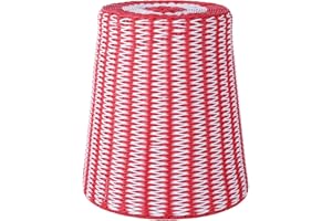 DUSVALLY Wicker Red Stool for Patio & Garden, Decorative Outdoor Woven Wicker Accent Side Table Storage Stool Basket, 18" H Ottoman Stool for Bedroom Balcony Deck Seat Furniture