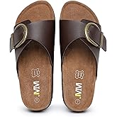 Women's Cork Footbed Sandals Cow Suede Summer Slide Sandals for Women with Adjustable Strap Buckle Open Toe Outdoor Beach Sandals 2025