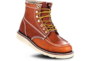EVER BOOTS EverBoots Mens Work Boots for Men, Leather EverFit Lightweight Comfort Boot, Anti Slip & Shock Absorption, Soft Oil Grain, Goodyear Welt, Industrial Construction, Roofing, Electrician