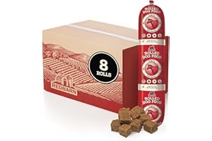 Redbarn Pet Products Premium Rolled Dog Food, Semi-Moist, Beef Recipe - High Protein Full Feed, Topper, Training Treat, or Pill Pouch - Balanced Meal with Functional Ingredients - 4 lb, 8 Rolls