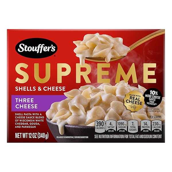 STOUFFER’S SUPREME SHELLS, THREE CHEESE, STOVETOP MAC &...