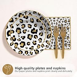 Grencian 96 Pcs Cheetah Print Birthday Decorations