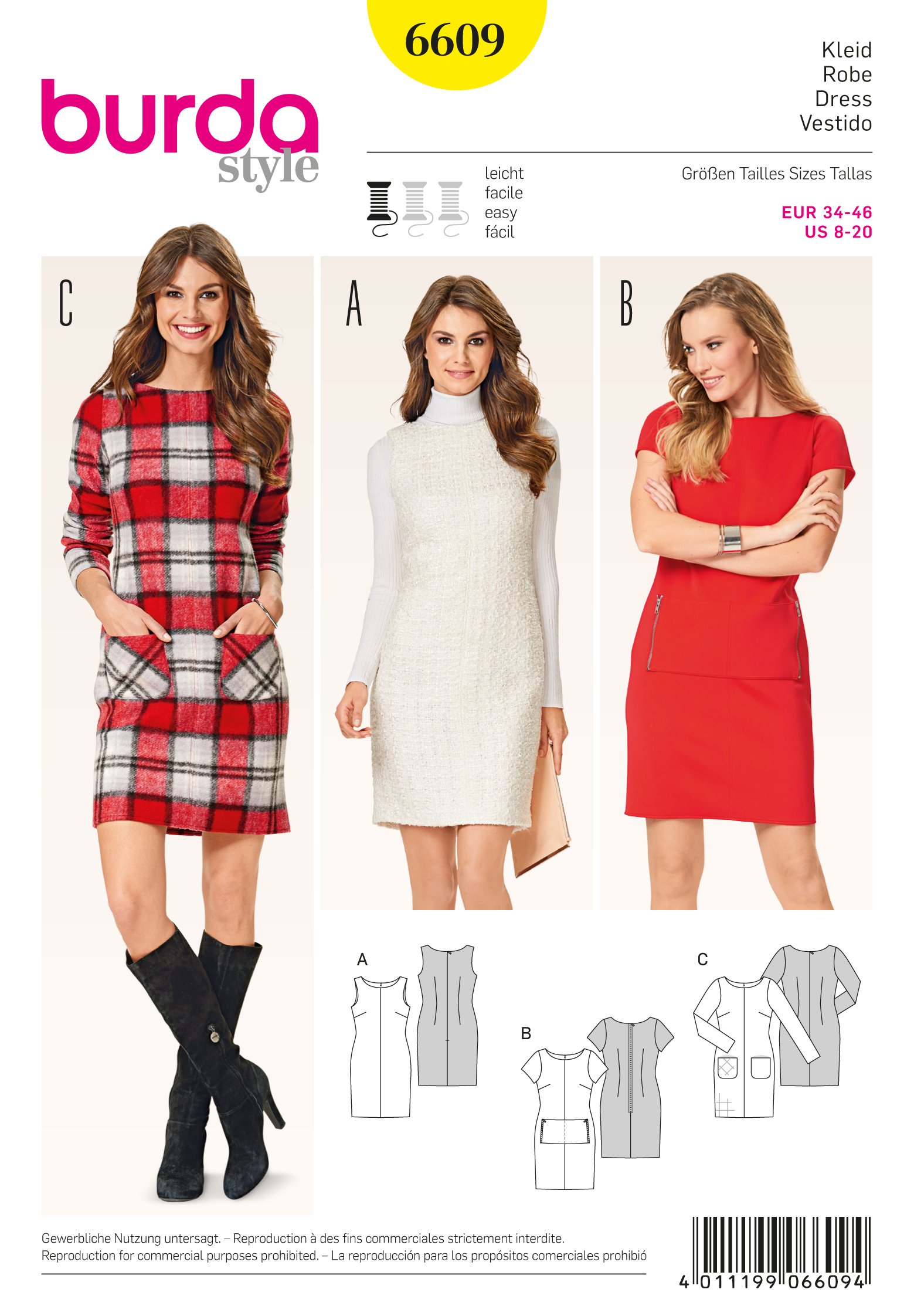 Burda Style Sewing Pattern B6609 Misses' Dress