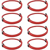 8PCS Braided Rope Cord Bracelet for Men Women, Nautical Beach Surf Bracelets Gifts Set for Sports, Handmade Woven String Bracelets with Adjustable Knot