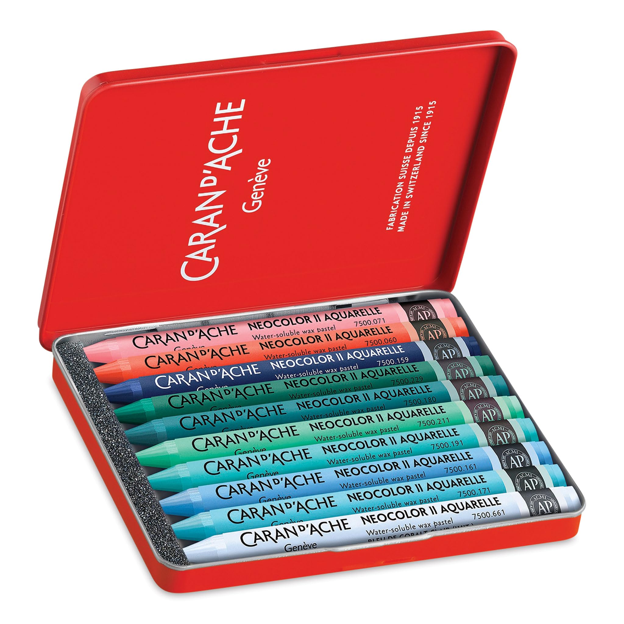 Caran d'Ache d'Ache 7500.510 Colouring Pencils Case 10 Pastels Neocolor II Cold Tones Limited Edition Beya Rebaï + Online Course