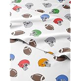 Kids Twin Size Football Bed Sheets - 3 Piece Kids Football Sheet Set | Football Themed Bedding, Ultra-Soft, Cute &amp; Cozy, Breathable &amp; Machine Washable, Bed Set for Boys, Girls &amp; Teens, Breathable