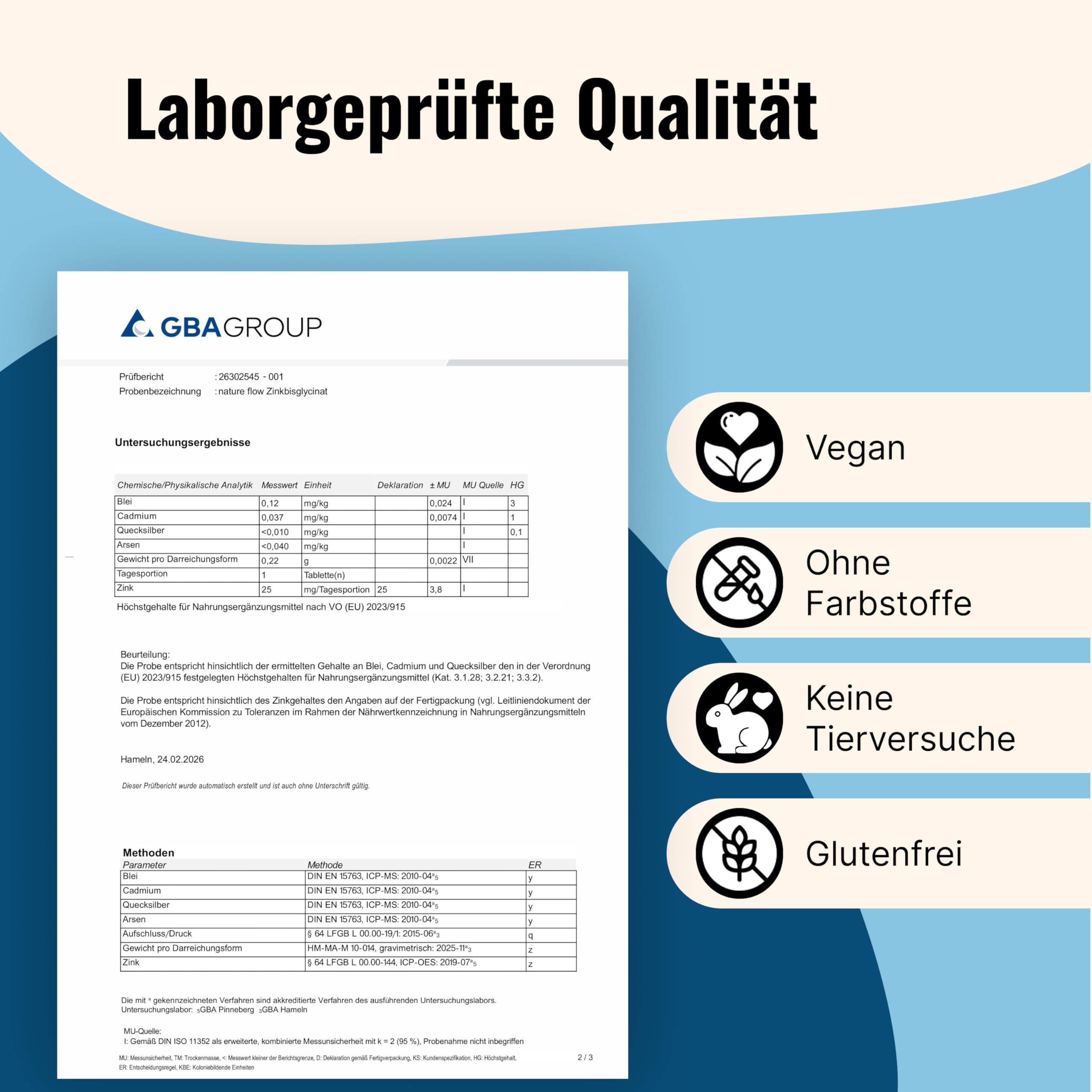 Zink Tabletten hochdosiert 25mg - 400 Tabletten hochdosiert mit Zink-Bisglycinat - Vegan und produziert in Deutschland - Laborgeprüft - Verpackung kann variieren 7