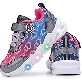 CNFOOTJKY Light Up Toddler Girls Boys Shoes LED Sneakers Lightweight Breathable Adjustable Strap for Toddler/Little Kids