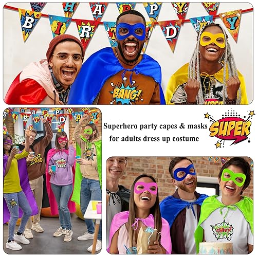 D.Q.Z Super Hero Capes and Masks for Adults Superhero Dress Up Halloween  Costume Team Spirit Day Party Favors (Hot Pink) in Saudi Arabia | Whizz  Costumes