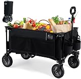 Timber Ridge Festival Trolley on Wheels 200L Folding Camp Wagon Black