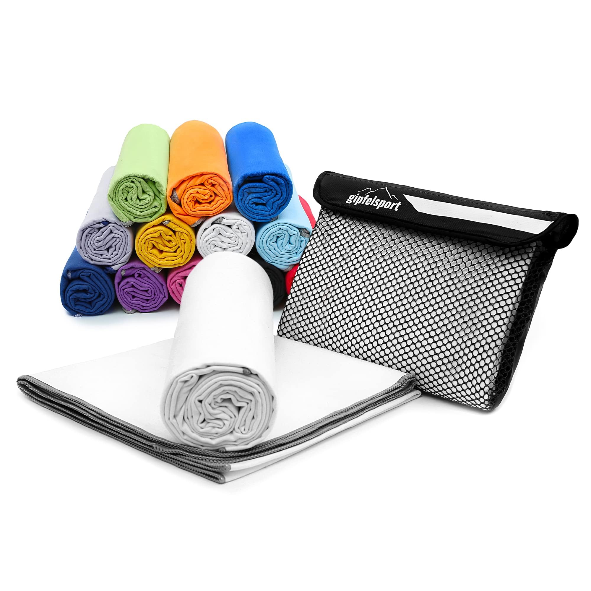 gipfelsport Microfibre Towel White Set2 1x S(80x40cm) & 1x XL(180x80cm) — image 1