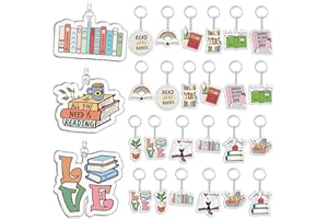 Equsion Book Lovers Gifts Christmas Funny Book Keychain Bookish Party Favor Accessories, Xmas Birthday Gifts for Women