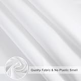 EurCross White Shower Curtain 120x180 cm Polyester Anti Mould view 2
