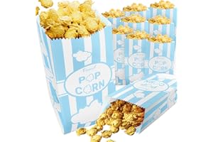 CUSINIUM 1oz Pastel Blue Paper Popcorn Bags (100-pack) - Carnival Theme - Customizable