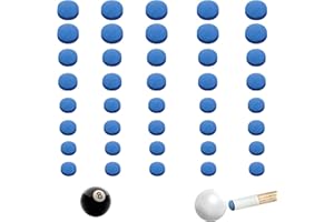 JIEYUMAO Pool Cue Tips, 40Pcs Billiard Cue Tips, 9/10/12/13 mm Pool Stick Tips, Leather Snooker Cue Tips Replacement Kit Pool