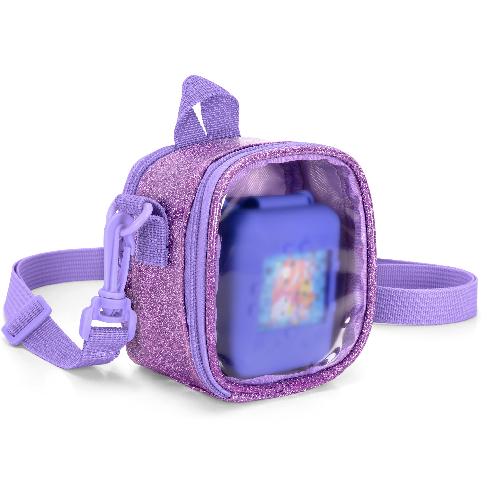 LoDrid Travel Carrying Case Compatible with Bitzee Interactive Toy Digital Pet, Protective Storage Bag with Adjustable Shoulder Strap for Virtual Electronic Pets and Accessories, Purple (Bag Only)