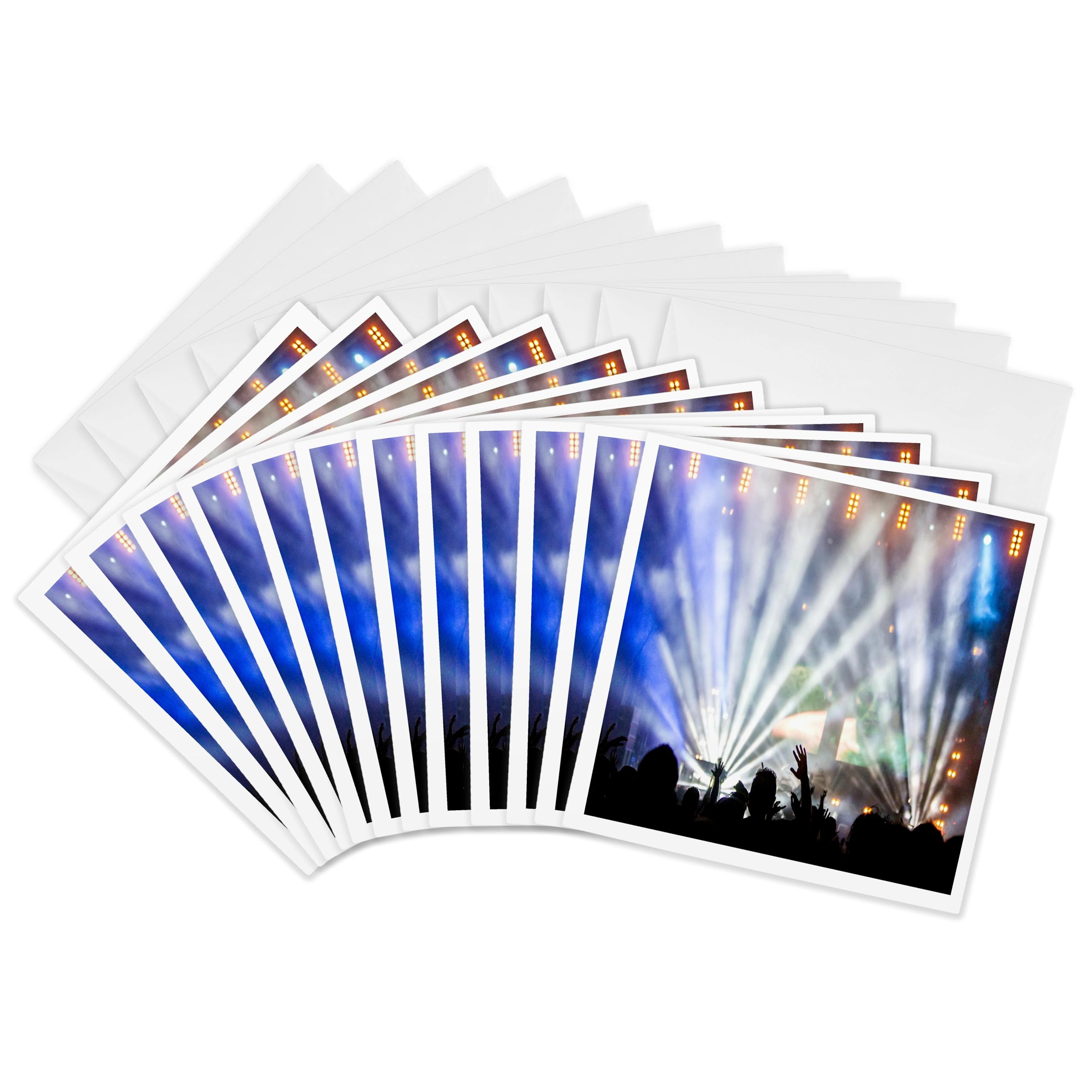 3dRose gc_255455_2 6 x 6-Inch "Image of Music Concert with Whitish Light" Greeting Card (Set of 12)