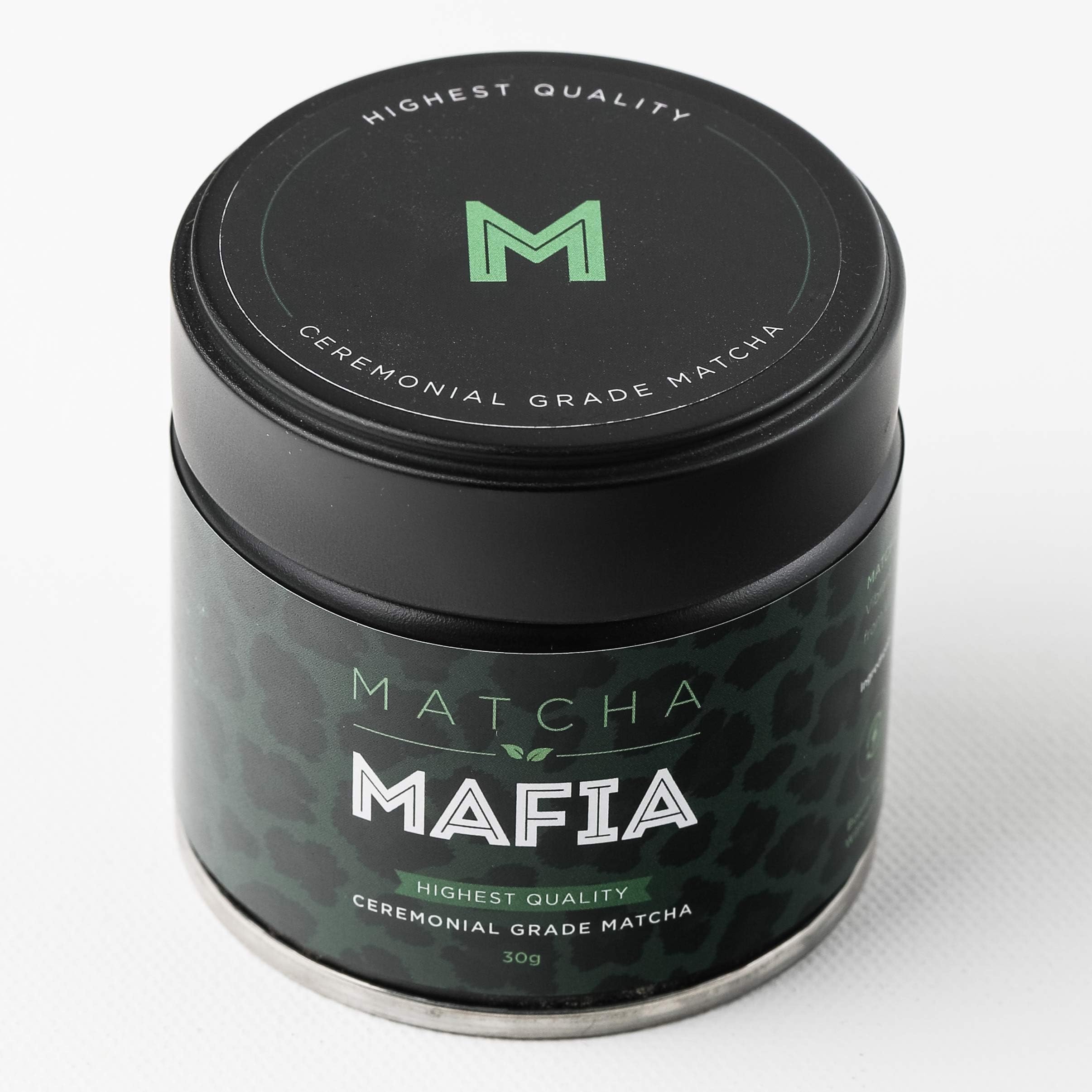 Matcha Mafia Premium Matcha Tin - Highest Quality Ceremonial Grade 30g - Farmed in Uji, Japan