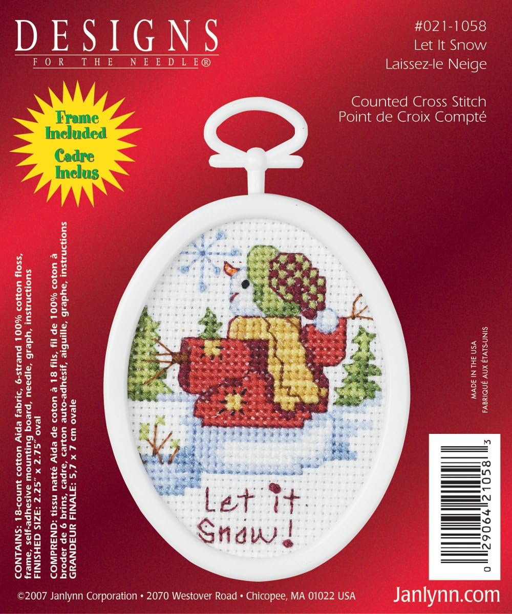 Achat En Vrac Let It Snow Mini Janlynn Kit De Broderie Au Point De Croix Compte Motif 2 1 4 3 4 X 2 Ovales 18 Count 21 1058 Lot De 4 Amazon Fr Cuisine Maison