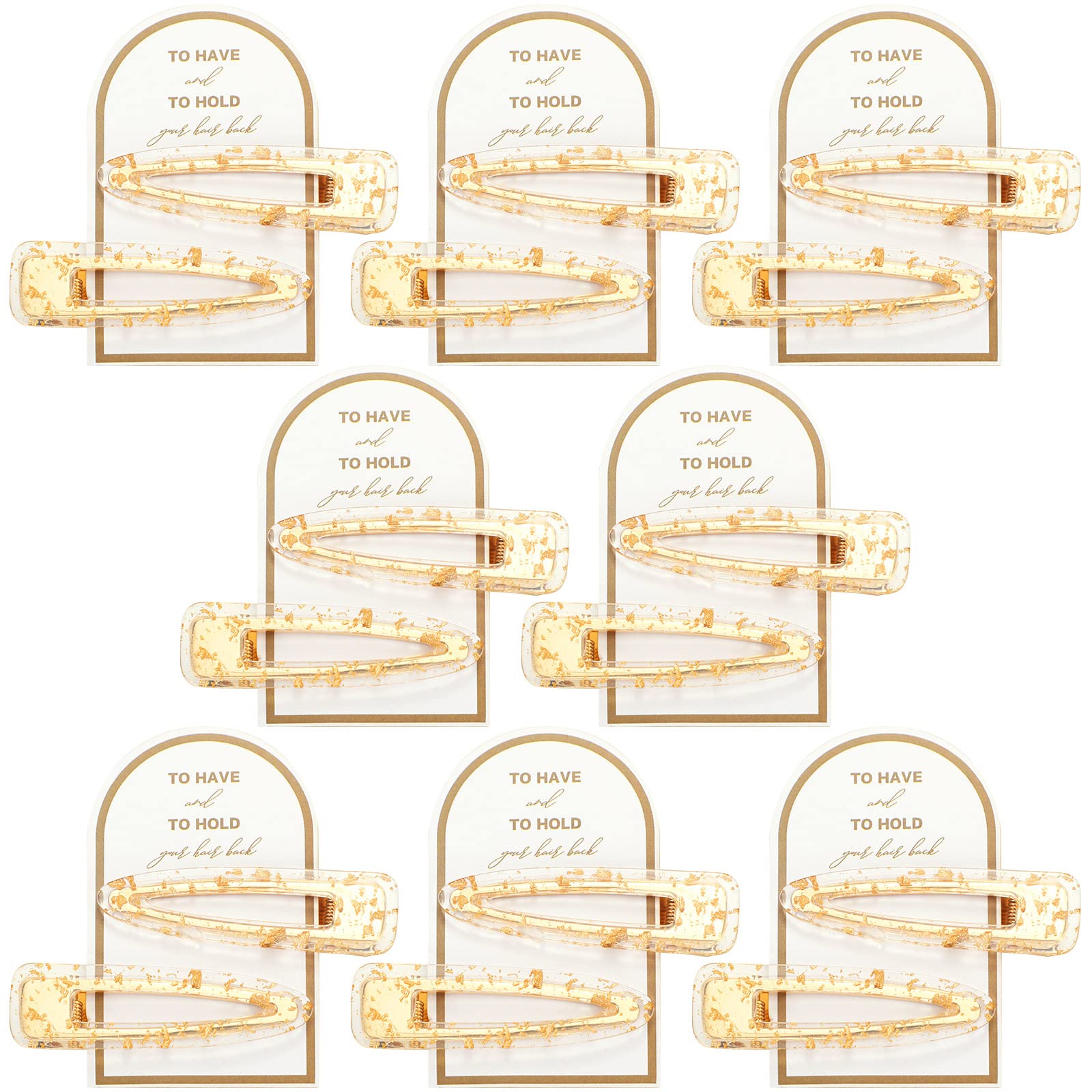 Photo 1 of HooLing 16 Pcs Bridesmaid Hair Clips No Bend Gold Glitter Makeup Bangs Clips Bridesmaid Proposal Hair Accessories for Bride Women Wedding