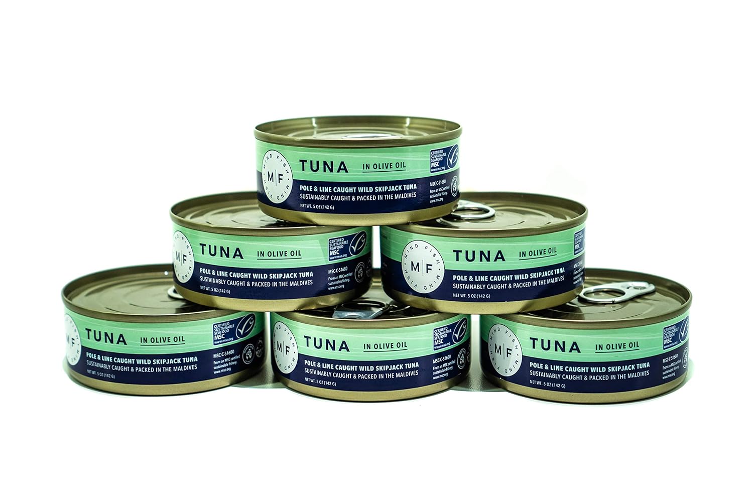 6 Pack Pole and Line Caught Wild Skipjack Tuna in Olive