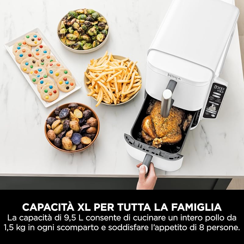 Double Stack XL, Friggitrice ad Aria Verticale, 9,5L, Bianco