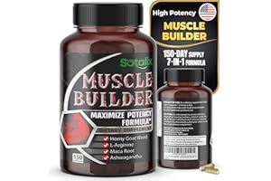 SOTALIX SUPPLEMENT Ultra Muscle Builder Supplement with L-Arginine & Tribulus – Sports Training Support – 150 Capsules (150-Day Supply)
