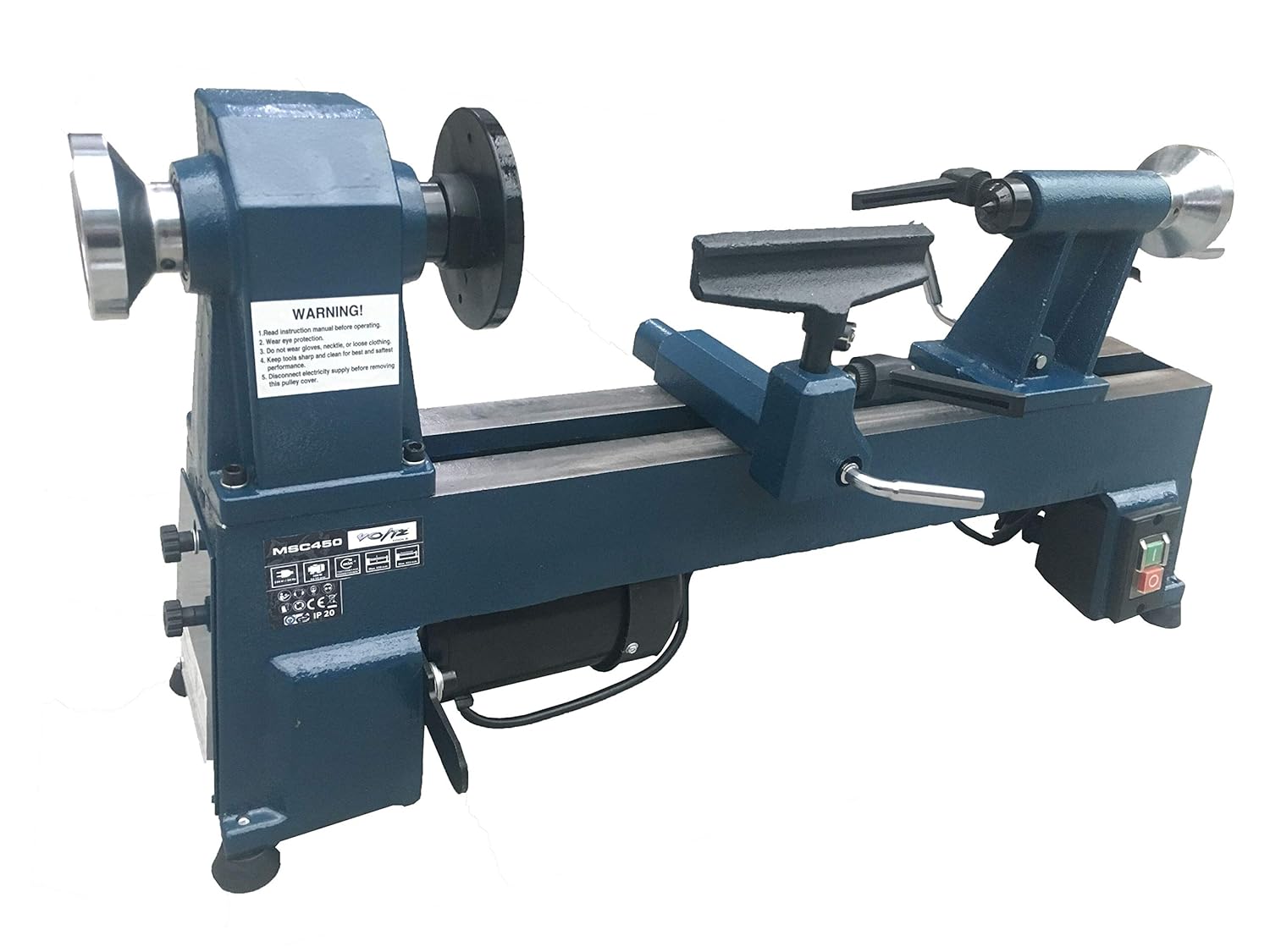 VOLTZ MCS450 Wood Lathe Power Wood Turning Lathe 450mm 500W Mini