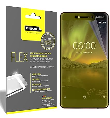 dipos I 3X Schutzfolie 100% passend für Nokia 6.1 2018 Folie (Vollständige Displayabdeckung) Displayschutzfolie
