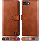 SUANPOT Compatible with iPhone 16e 6.1" Wallet case with RFID Blocking Credit Card Holder,Flip Book PU Leather Protective Cover Women Men for Apple 16e Phone case Light Brown