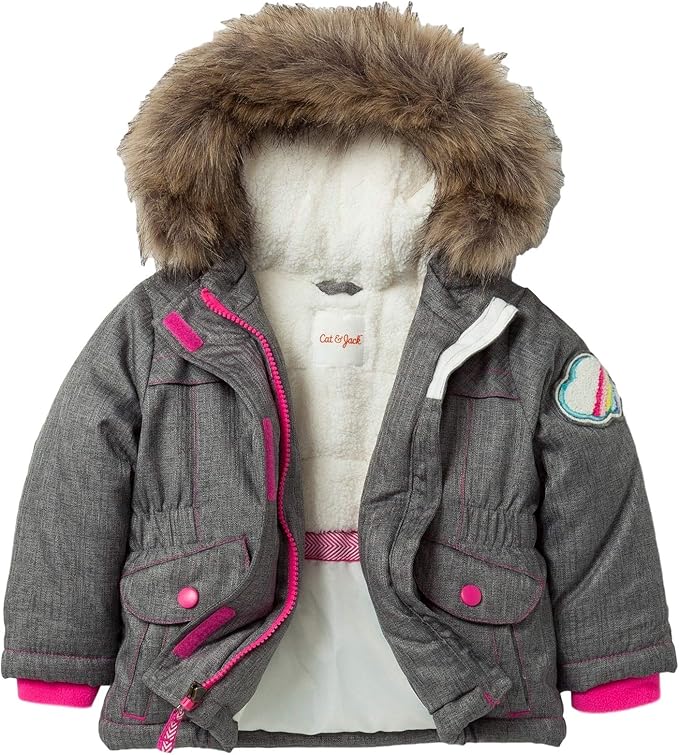 Cat & Jack Toddler Girls' Parka Jacket with Sherpa Lining