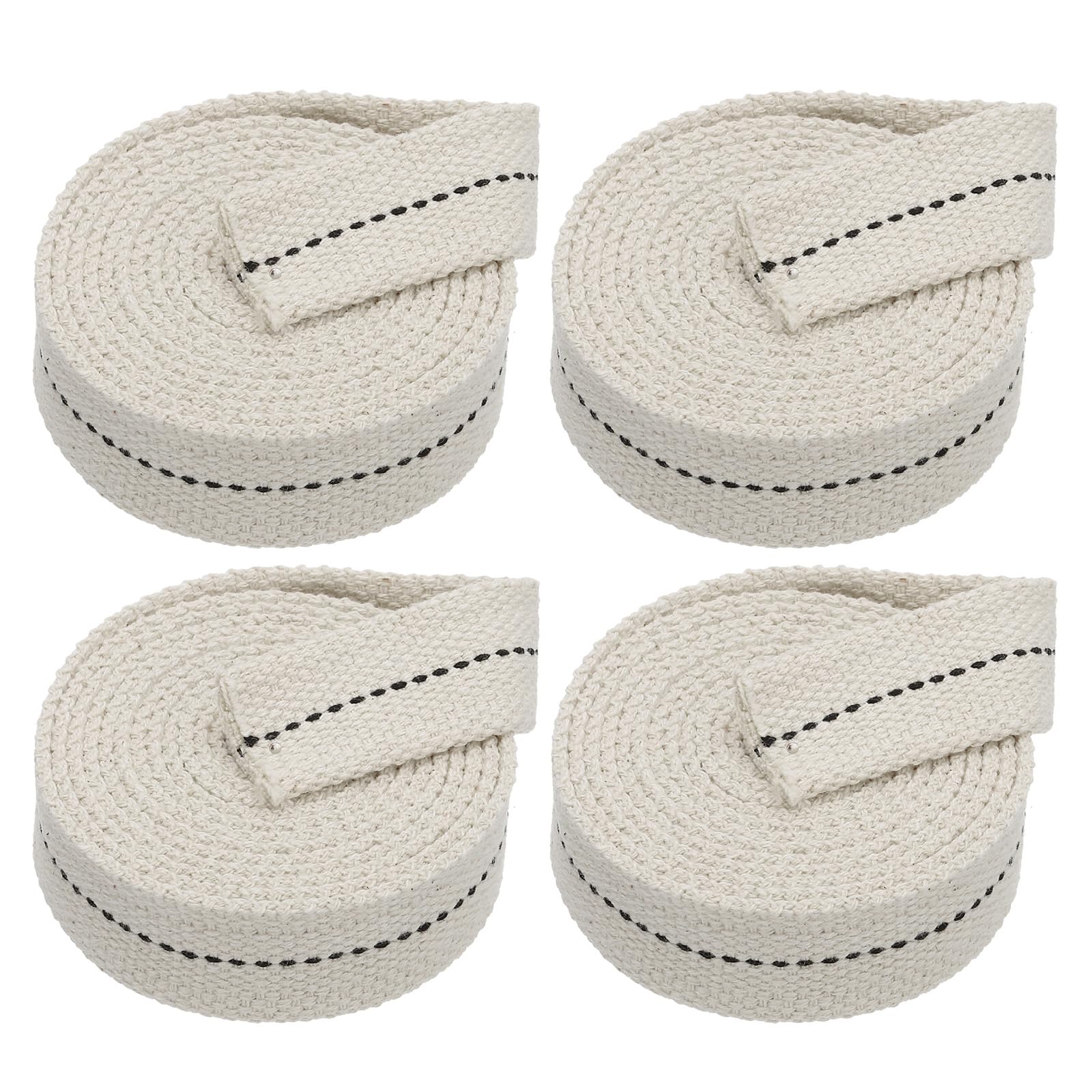 PATIKIL 1" Wide 6 Feet 100% Cotton Flat Wick, 4 Rolls Oil Lamp Wicks with Black Stitch for Kerosene Lamp Lantern Oil Burner — image 1