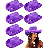 Tarpop Cowboy Hat Boa Cowgirl Hat with Feather for Women Bachelorette Western Wedding Party Costume Accessories