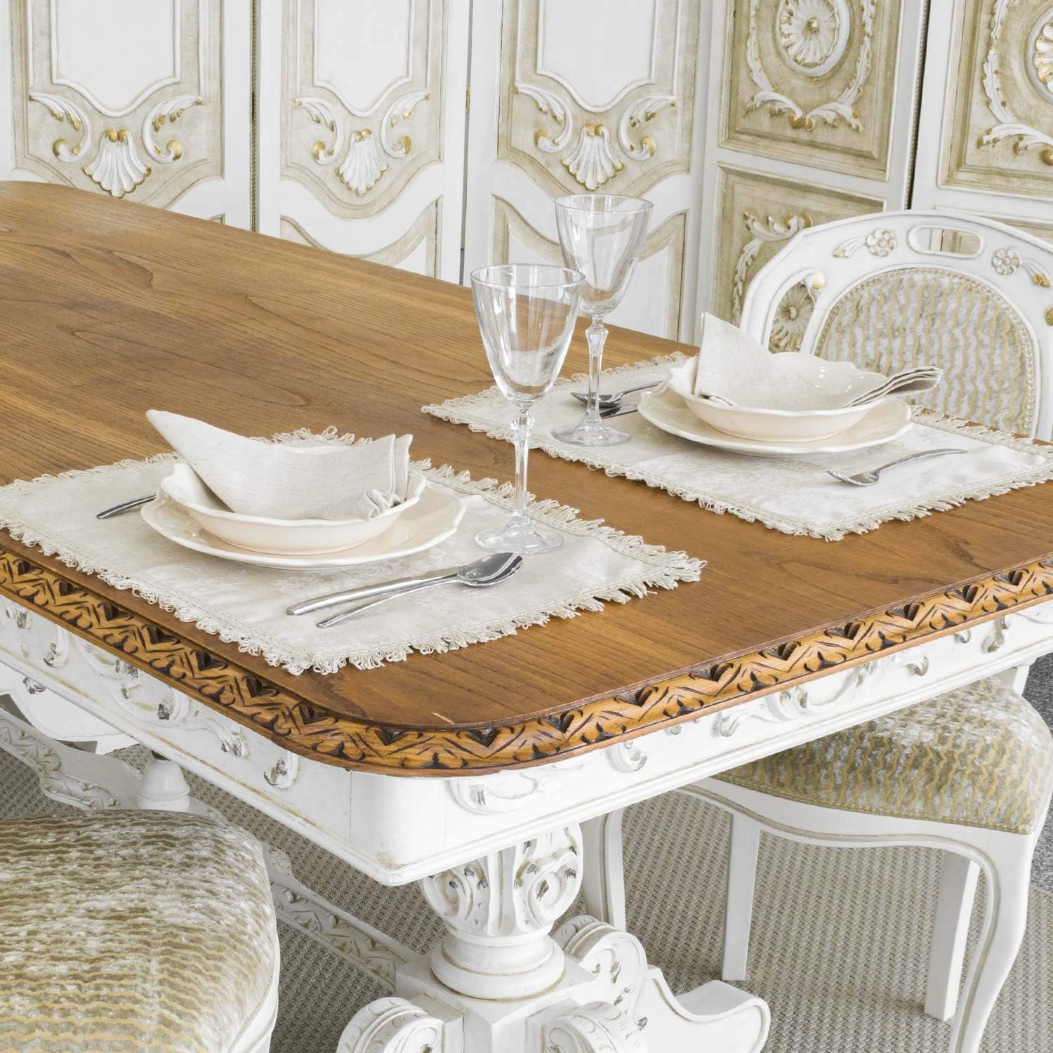Bgeurope Luxury Alta Qualita Lino Jacquard Tovagliette Confezione Da 2 Unita Amazon It Casa E Cucina