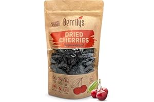 Berrilys Dried Dark Sweet Cherries, No Added Sugar, 10 oz, Pitted, Unsulfured, Sweet Cherry, Unsweetened, No Preservatives, Non-GMO, Kosher