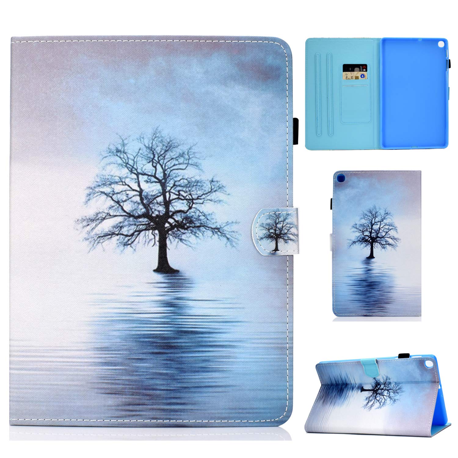 CaseFun Case for Samsung Galaxy Tab S6 Lite 10.4 P610/P615 PU Leather Stand Flip Folio Cover Auto Sleep/Wake Function with Card Slots Tree โ image 1